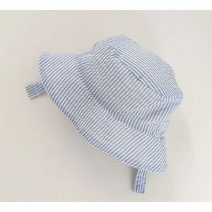 Light Blue Stripe UPF 25+ Seersucker Bucket Hat